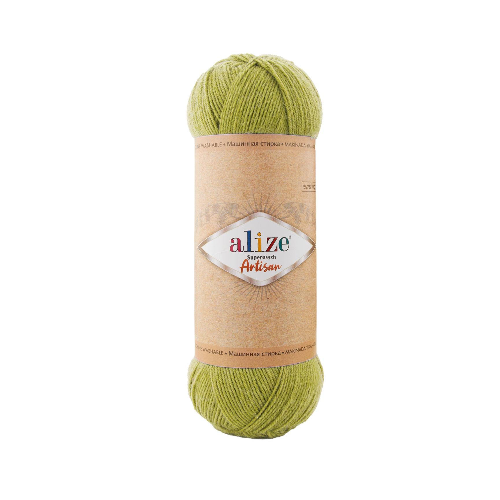 Пряжа носочная Alize Superwash Artisan 11 салатовый (2681)
