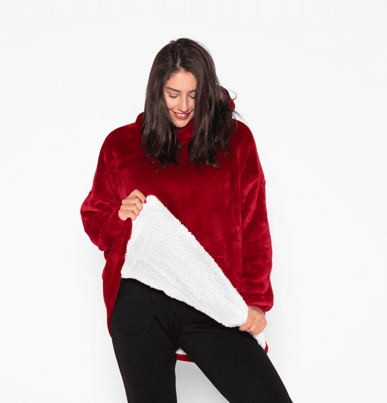 Плед-худі двосторонній з капюшоном Червоний (29433495) - фото 5 Плед-худі двосторонній з капюшоном Червоний (29433495) - фото 5