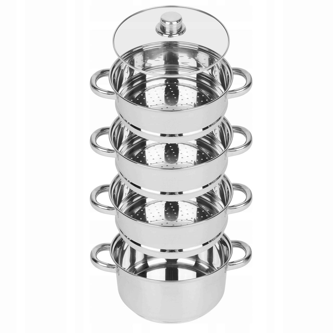 Пароварка-кастрюля для приготовления на пару KonigHOFFER Senso индукционная 18 см 2,3 л 5 эл. (2605799984) Пароварка-кастрюля для приготовления на пару KonigHOFFER Senso индукционная 18 см 2,3 л 5 эл. (2605799984)