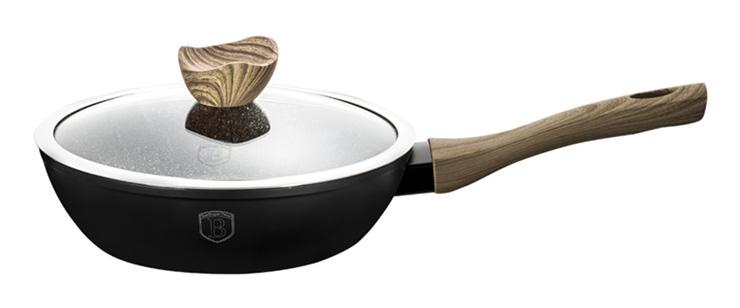 Сковорода глибока Berlinger Haus Ebony Maple мармурове антипригарне покриття Ø 24 см 2,3 л (BH-1707)