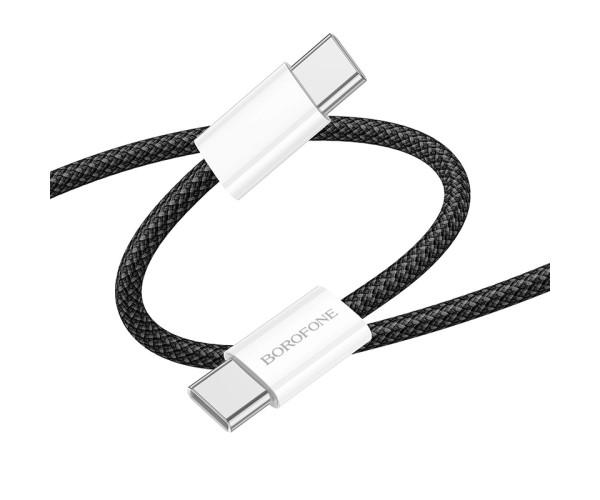 Кабель USB Borofone BX103 Type-C to Type-C 60W 3A Black Кабель USB Borofone BX103 Type-C to Type-C 60W 3A Black