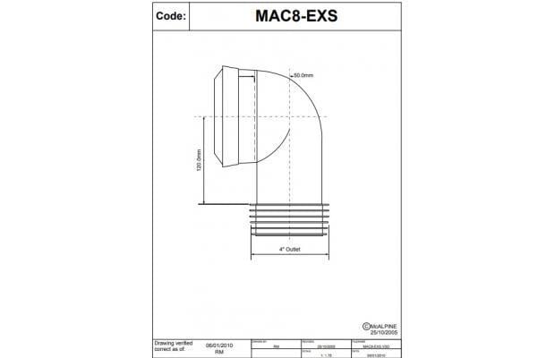 Манжета для унітазу Mcalpine під кутом 90 з ущільнювачем (MAC8-EXS) - фото 2