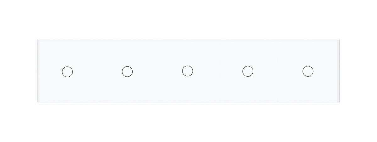Выключатель сенсорный Livolo 5 каналов 1-1-1-1-1 стеклянный Белый (VL-C705-11) - фото 2