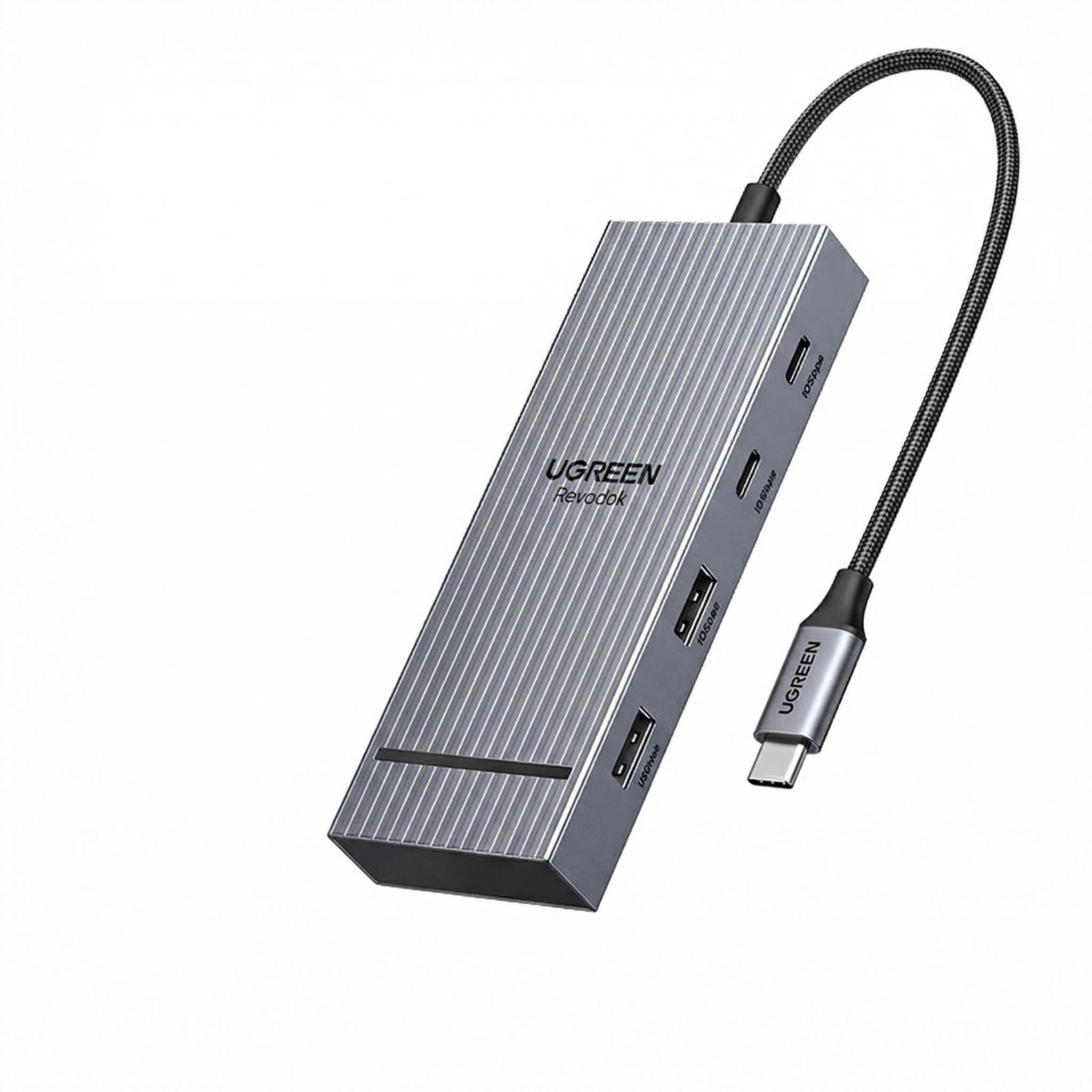 USB-C хаб UGREEN CM880 7в1/2xHDMI/100 Вт Серый (45365)