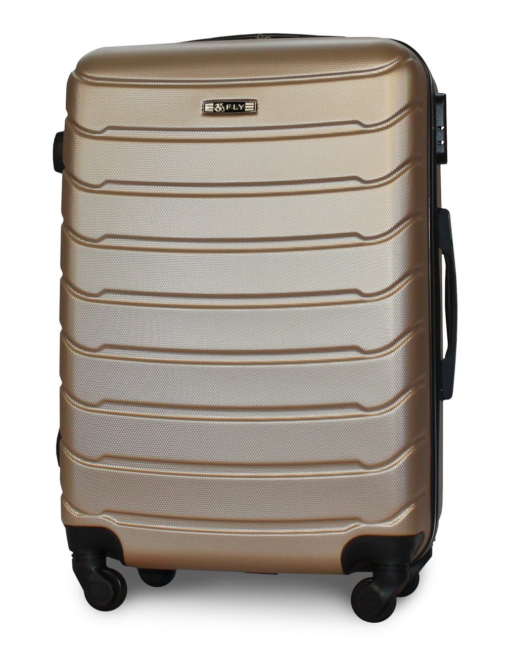 Чемодан пластиковый Fly 1107 средний на 4 колесах 65х45х25 см 60 л Золотистый