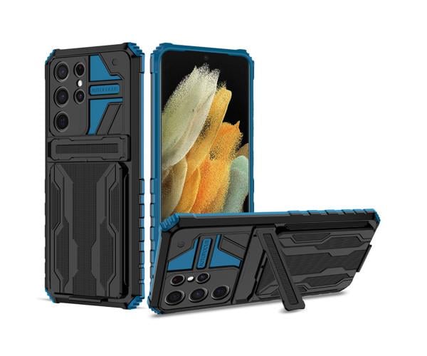 Чехол-накладка Armor Case with Card Slot для Samsung Galaxy S23 Ultra Синий