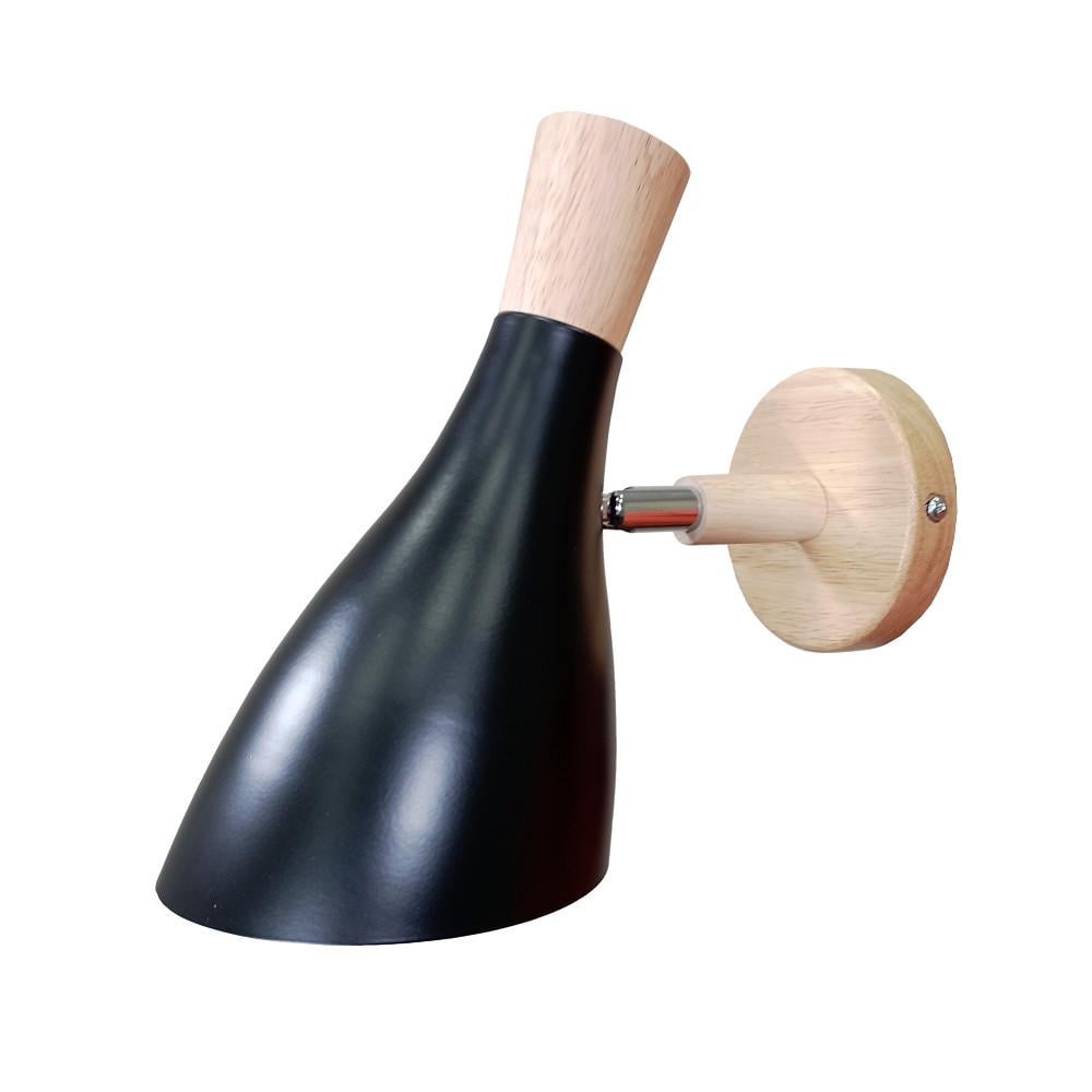 Бра Levistella 9098073-1 BK Лофт с металлическим плафоном и деревянным основанием Черный (1887932520)