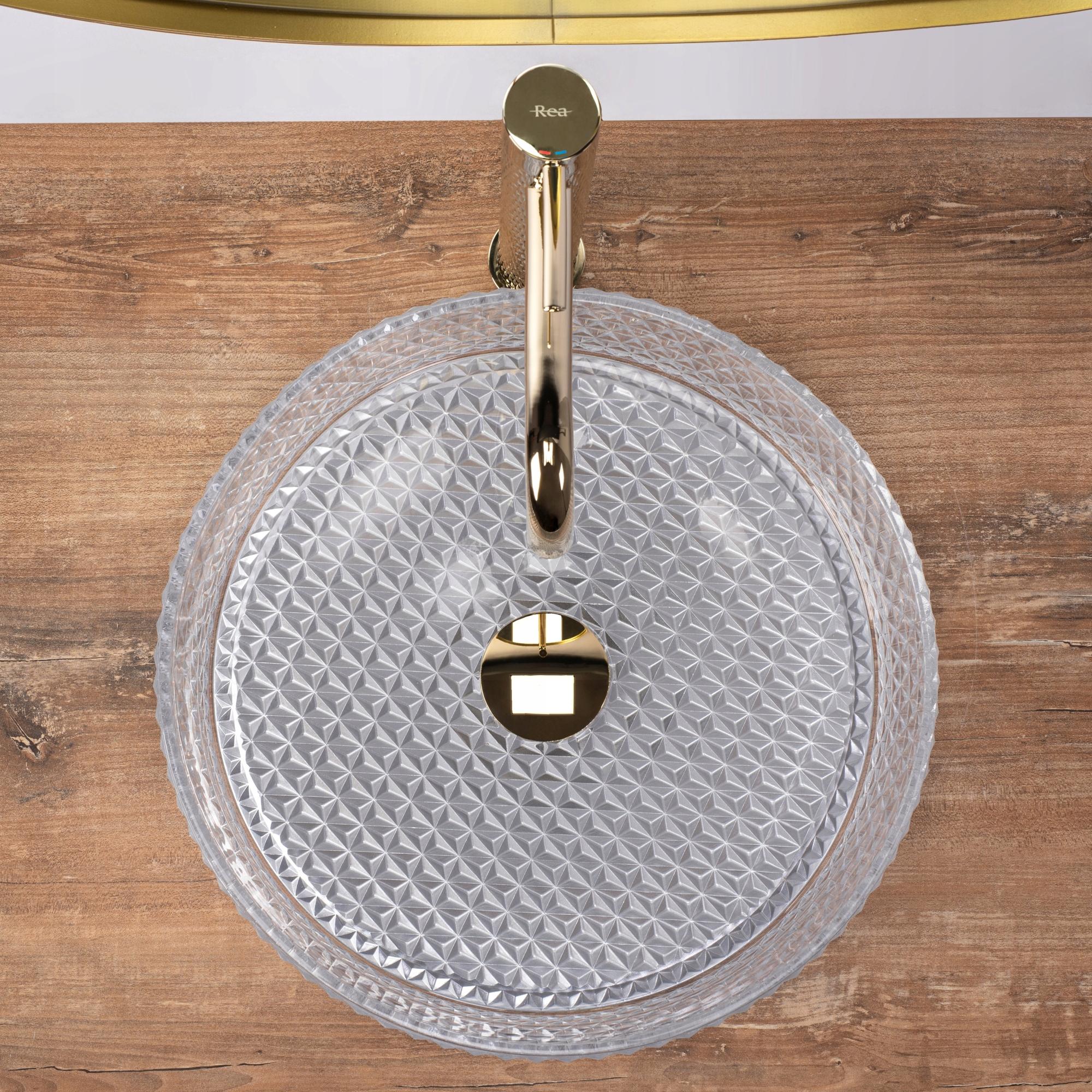 Умывальник накладной REA CRISTAL REA-U9670 355x355x115 мм Прозрачный (164983) - фото 6