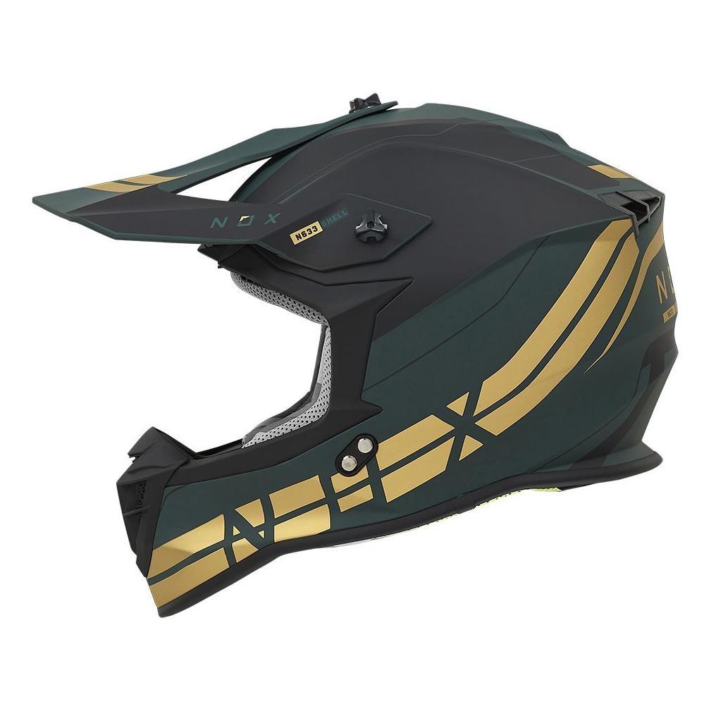 Мотошлем NOX N633 Airshock XL Green/Gold (35705)