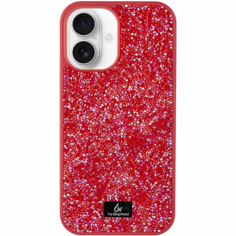 Противоударный  TPU чехол Bling World Rock Diamond для Apple iPhone 16 (6.1") Красный