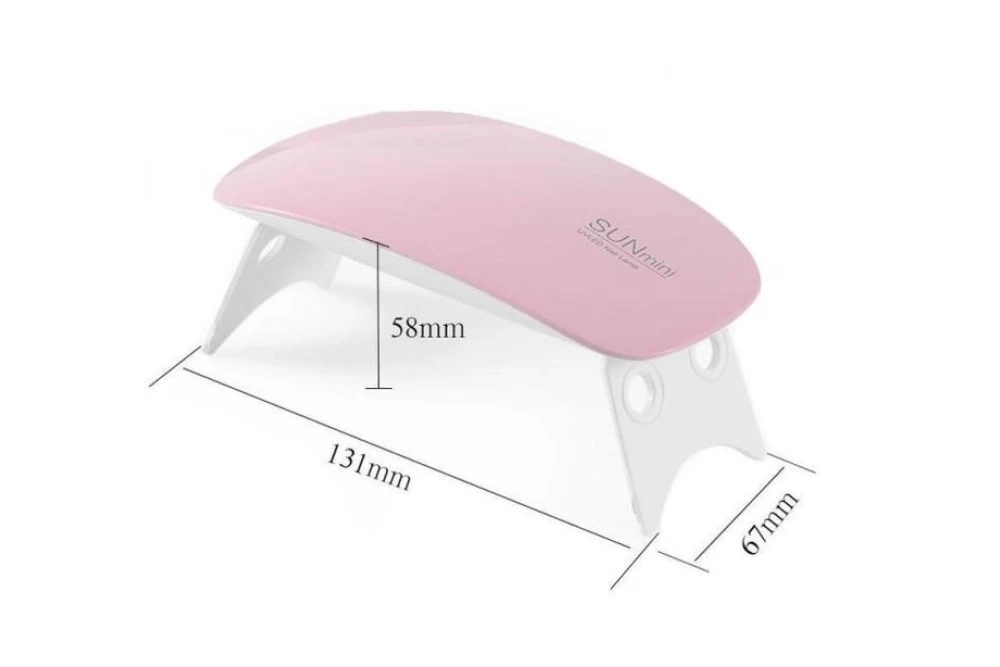 Лампа для маникюра SUN mini 6W UV/LED для полимеризации Pink (373959) - фото 3