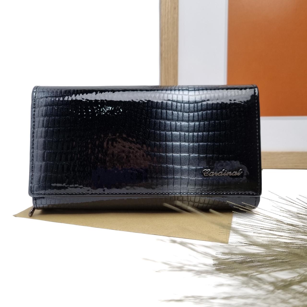 Гаманець жіночий Cardinal шкіряний лаковий Чорний (9032-G)