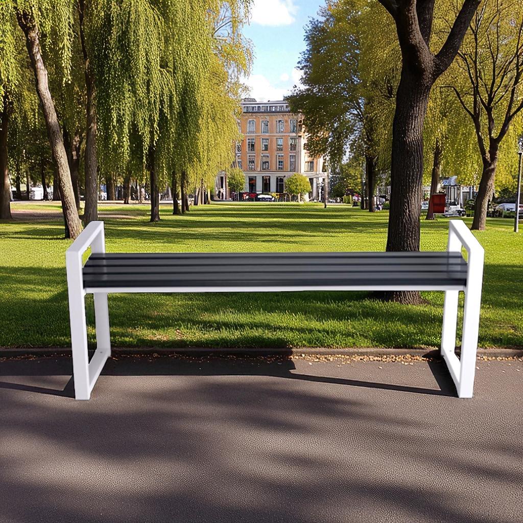 Лавка з ПВХ профілю ТОБІ ШО модерн без спинки 1514х598х415 мм Графітово-Білий - фото 4