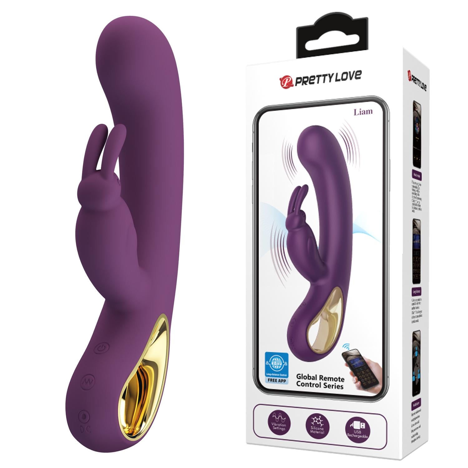 Вибратор Pretty Love Liam RC Control Vibrator Purple