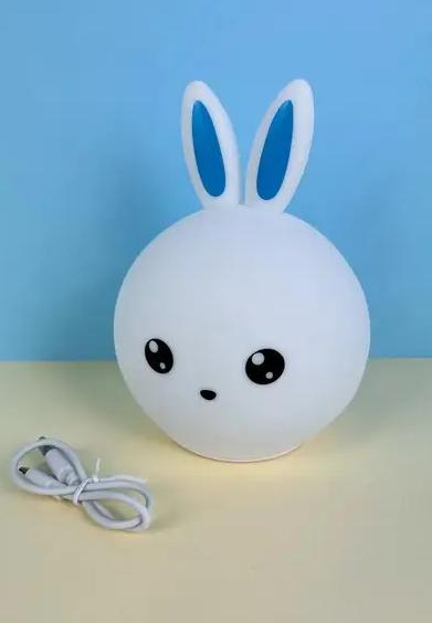 Светильник детский Rabbit Silicone Lamp LY-271 RGB беспроводной сенсорный 1200мА/ч Голубой - фото 2