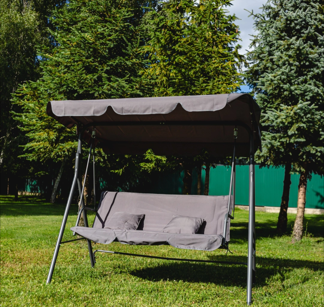 Качели LEOBRO с подушками 176х114х168 см Серый (HT182D2 GREY) - фото 2
