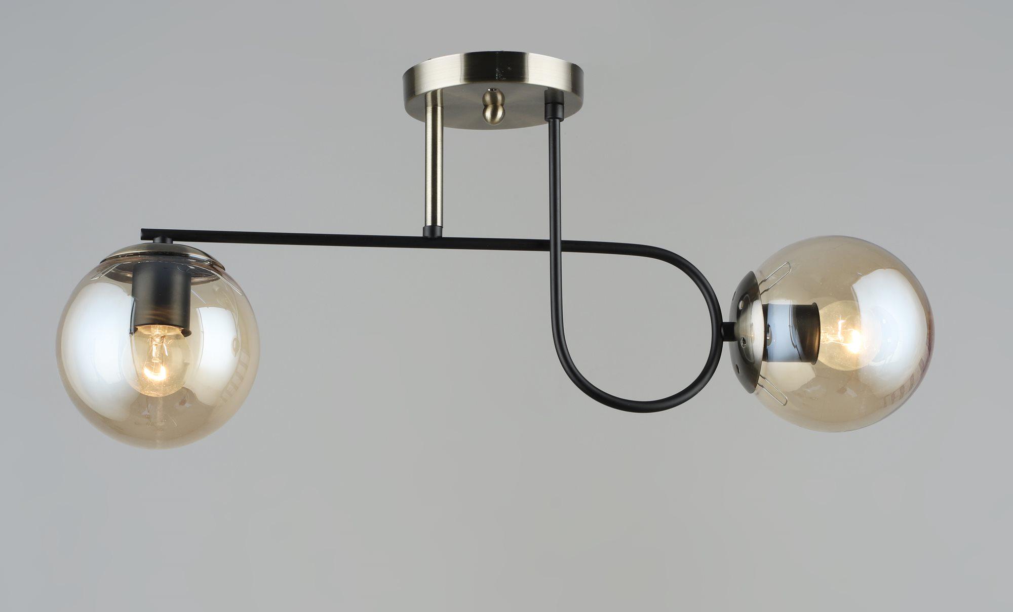 Люстра потолочная Sirius B A4243/2 BK+AB на 2 плафона