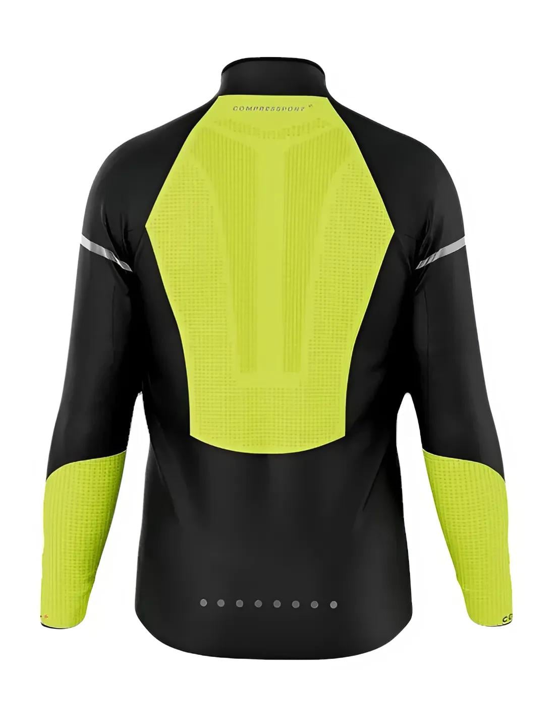 Куртка чоловіча Compressport Hurricane Windproof Jacket Flash M Black/Fluo XL Yellow (AJVM3079016XL) - фото 2