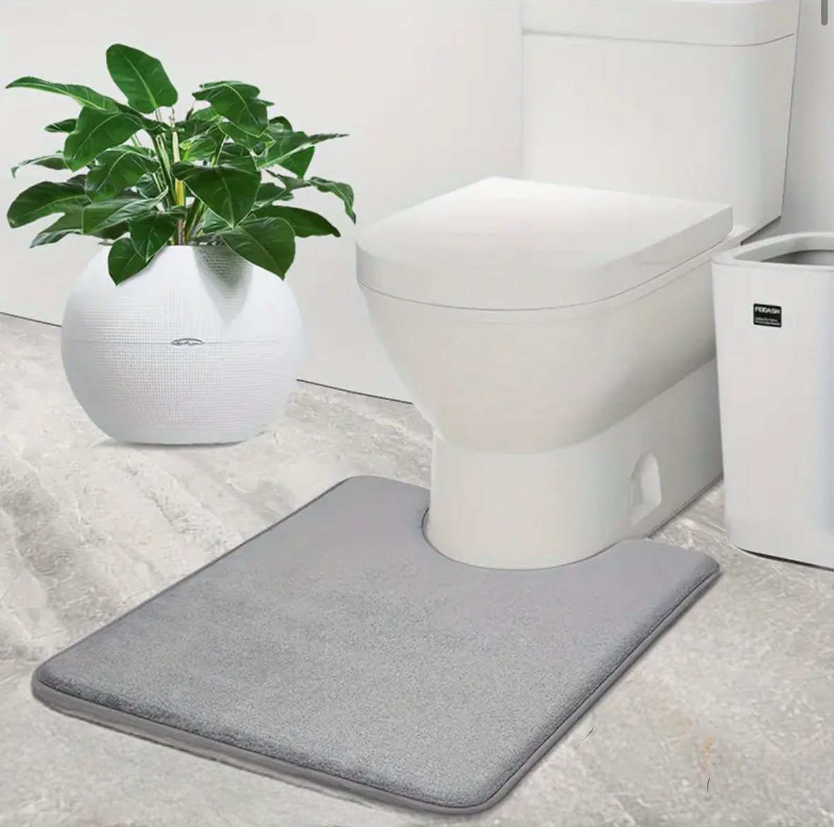 Коврик для туалета Smooth Premium Memory Foam 60х50 см Серый (KTSmooth0002) - фото 1