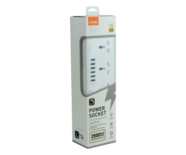 Удлинитель сетевой LDNIO SC5614 5 socket/6 USB White - фото 2