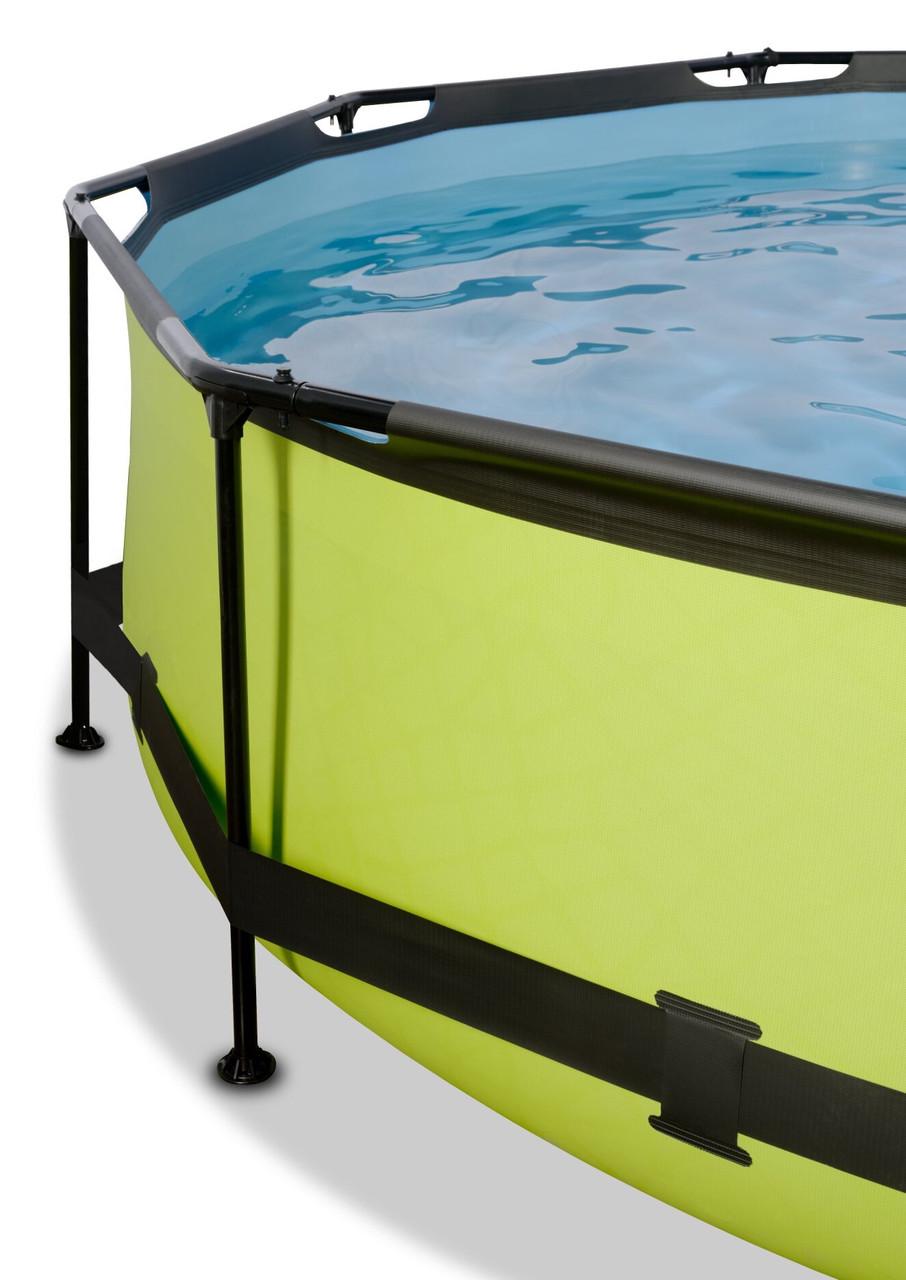 Бассейн каркасный с наземным куполом Exit Toys 360х76 см Лайм - фото 6