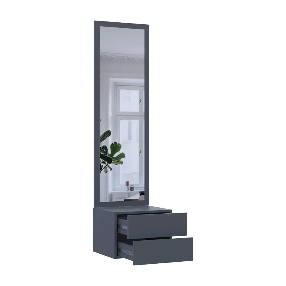 Подвесная тумба с зеркалом Doros Сола 45х40х168,6 см Графит/Серый (DRS-011742 44900342)