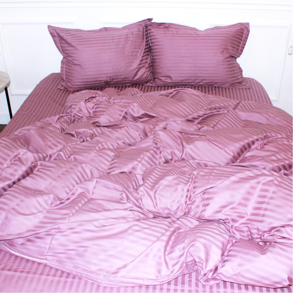 Комплект постельного белья детский MirSon 30-0008 satin-stripe 110x140 см Smoky Pink (182726)