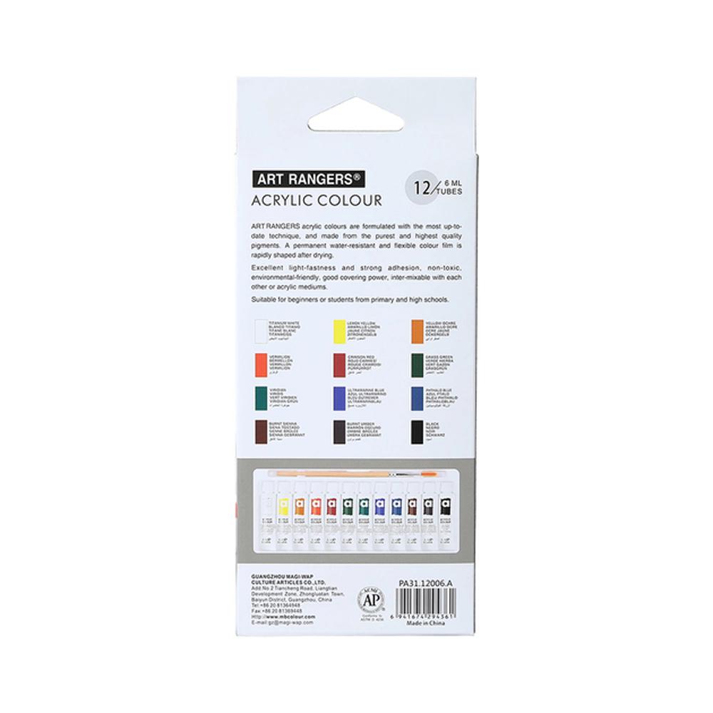 Фарби акрилові художні тюбики в коробці 12 кольорів по 6 мл (37-10047) - фото 8 Фарби акрилові художні тюбики в коробці 12 кольорів по 6 мл (37-10047) - фото 8
