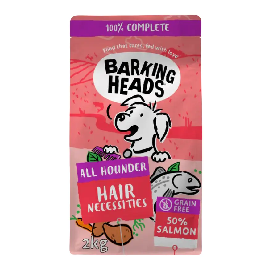 Корм сухой для взрослых собак Barking Heads SALMON ALL HOUNDER HAIR NECESSITIES с лососем 2 кг (24680701)