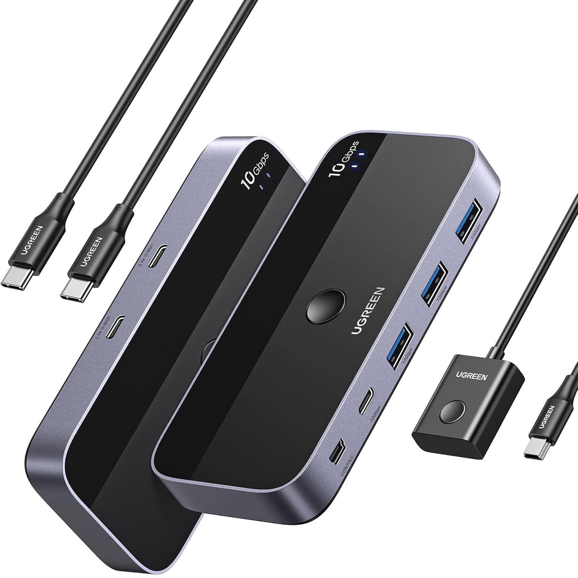 Переключатель Ugreen USB 2x4 USB 3.2 10 гбит/с Черный (29657142) - фото 8