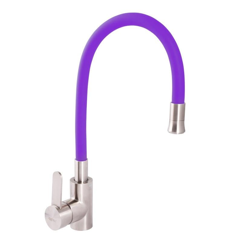 Смеситель для кухни Zerix LR74004-8 с гибким изливом Фиолетовый (LL1478)