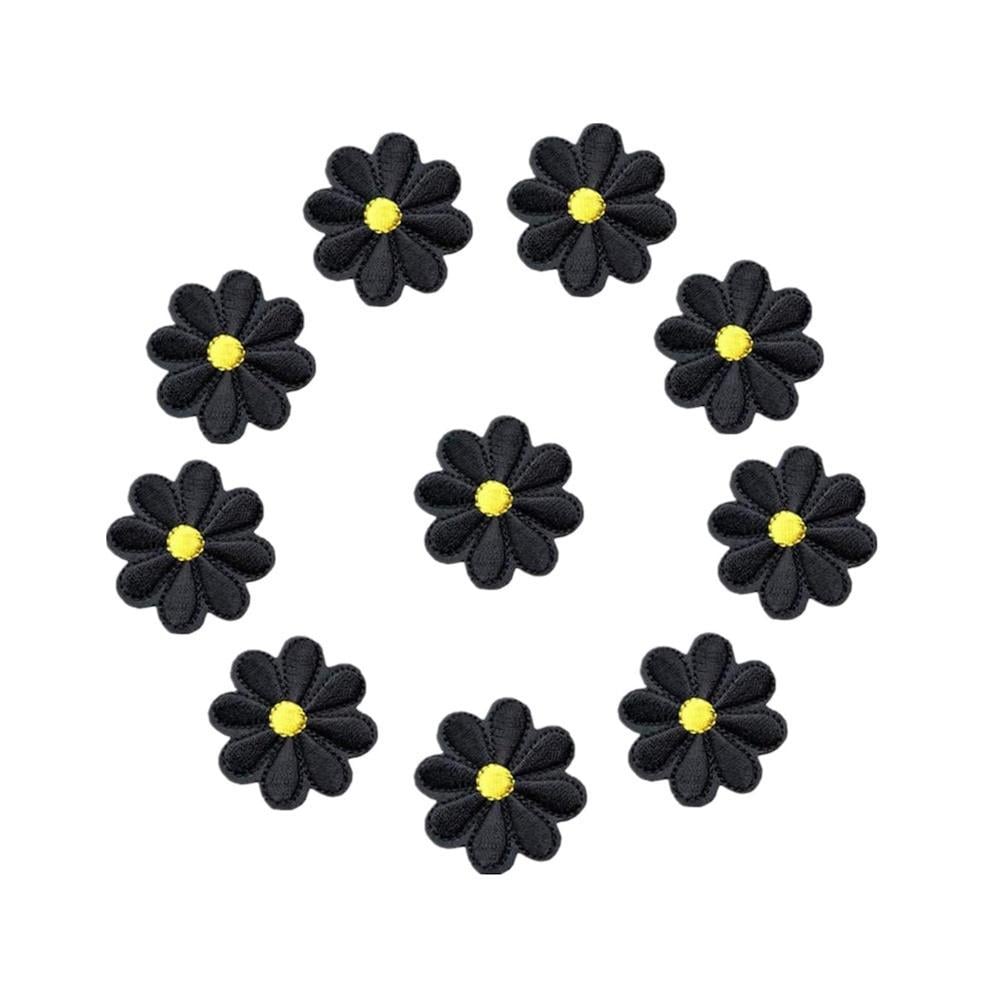 Набор термоаппликаций Цветок ромашка 10 шт. Черный с оранжевым (3000003761)