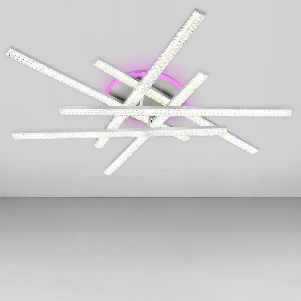 Люстра стельова LED Lighthouse SY-19943/6C WT/PK/BU D840хH130 144/20W з пультом Білий