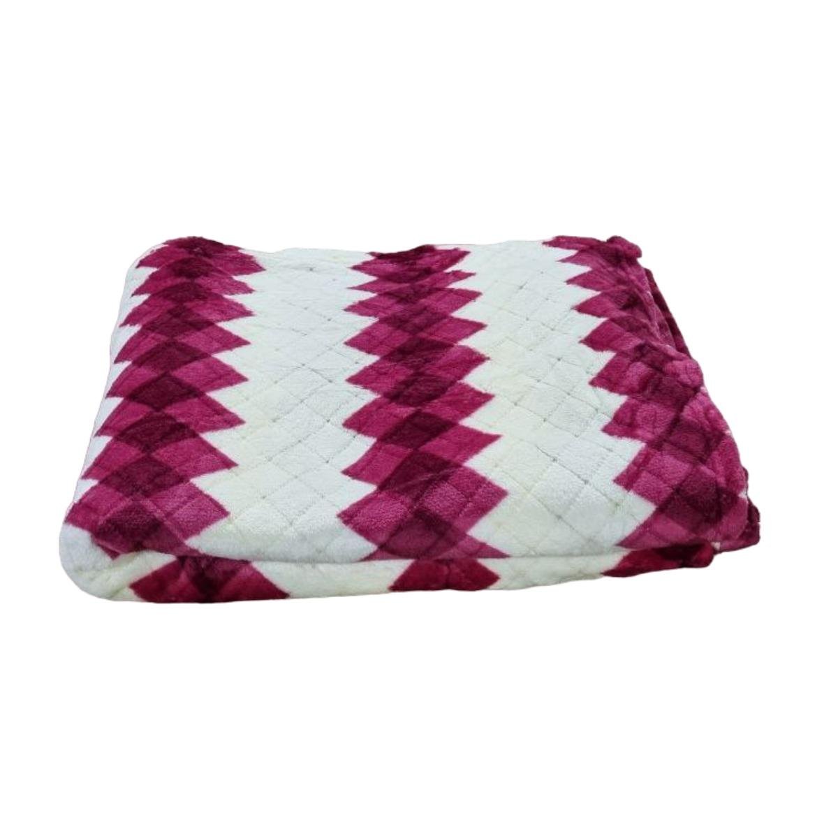 Плед KOLOCO Цветной ромб евро 200х220 см Красный (37751)