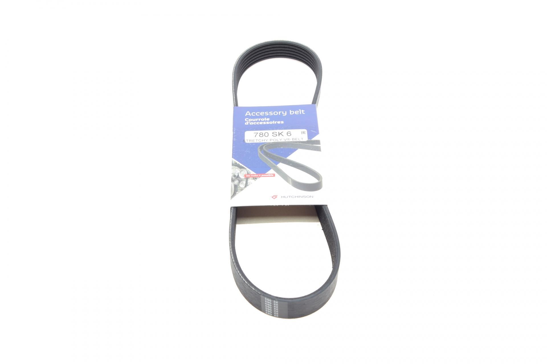 Ремень генератора HUTCHINSON для Citroen C2/C3 1.4HDi 02-/C4/Peugeot 206 CC/207/307 1.6HDi 03-15 (6PK780 780 SK 6)