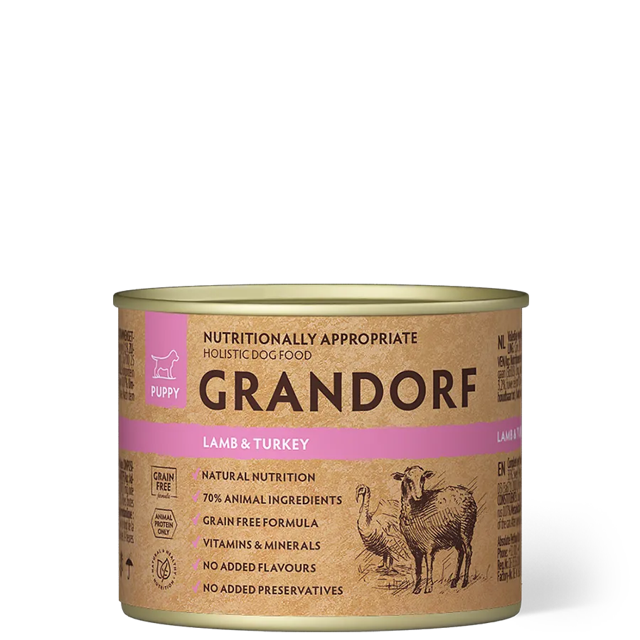 Корм влажный для щенков Grandorf Ягненок и индейка для щенков всех пород 200 г х 6 шт. (PGDW99201) - фото 1