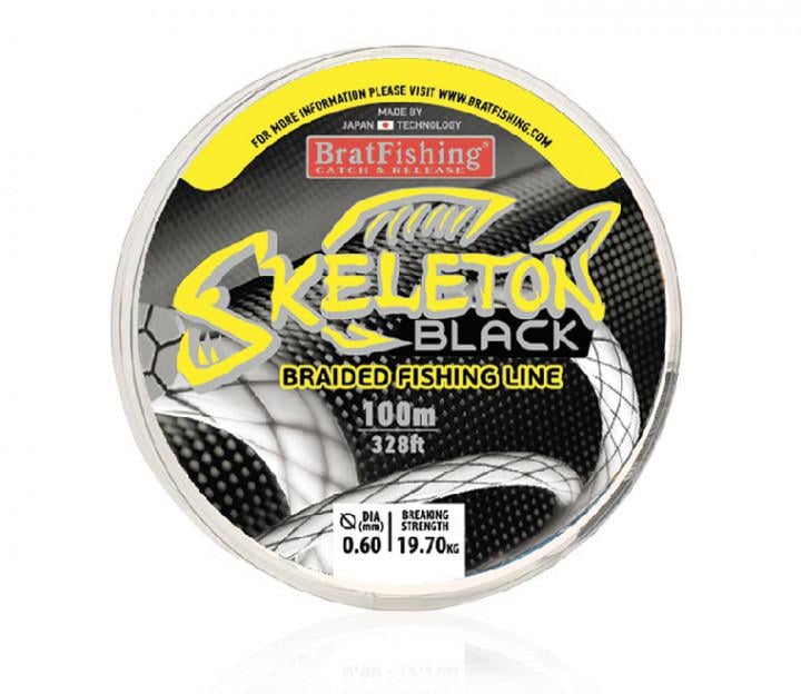 Шнур BratFishing Skeleton Black 100 м 0,7 мм Чорний (30/02-014-070)