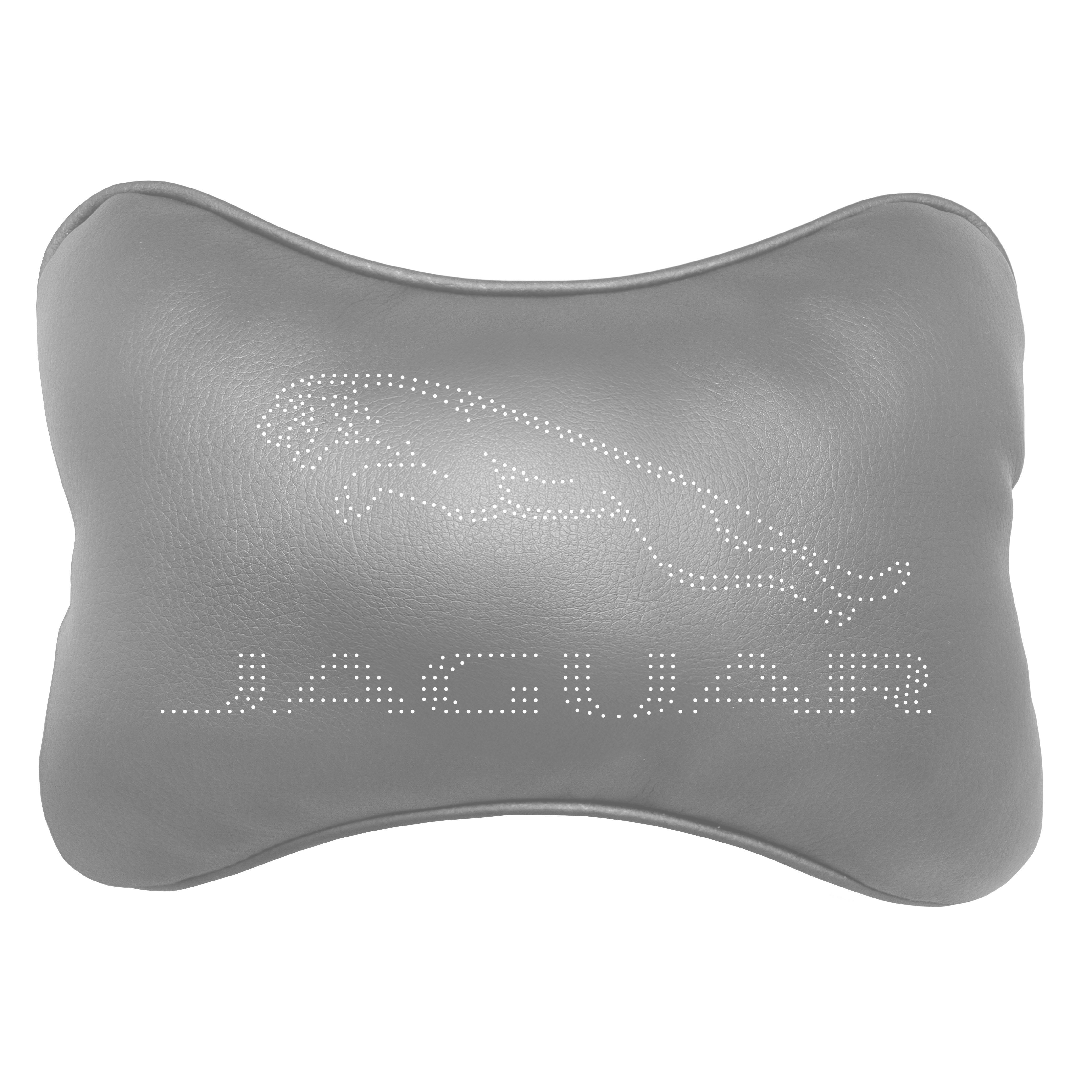 Подушка автомобильная Avtolife Jaguar для шеи из экокожи Серый (AVT-LGR-25) - фото 1 Подушка автомобильная Avtolife Jaguar для шеи из экокожи Серый (AVT-LGR-25) - фото 1