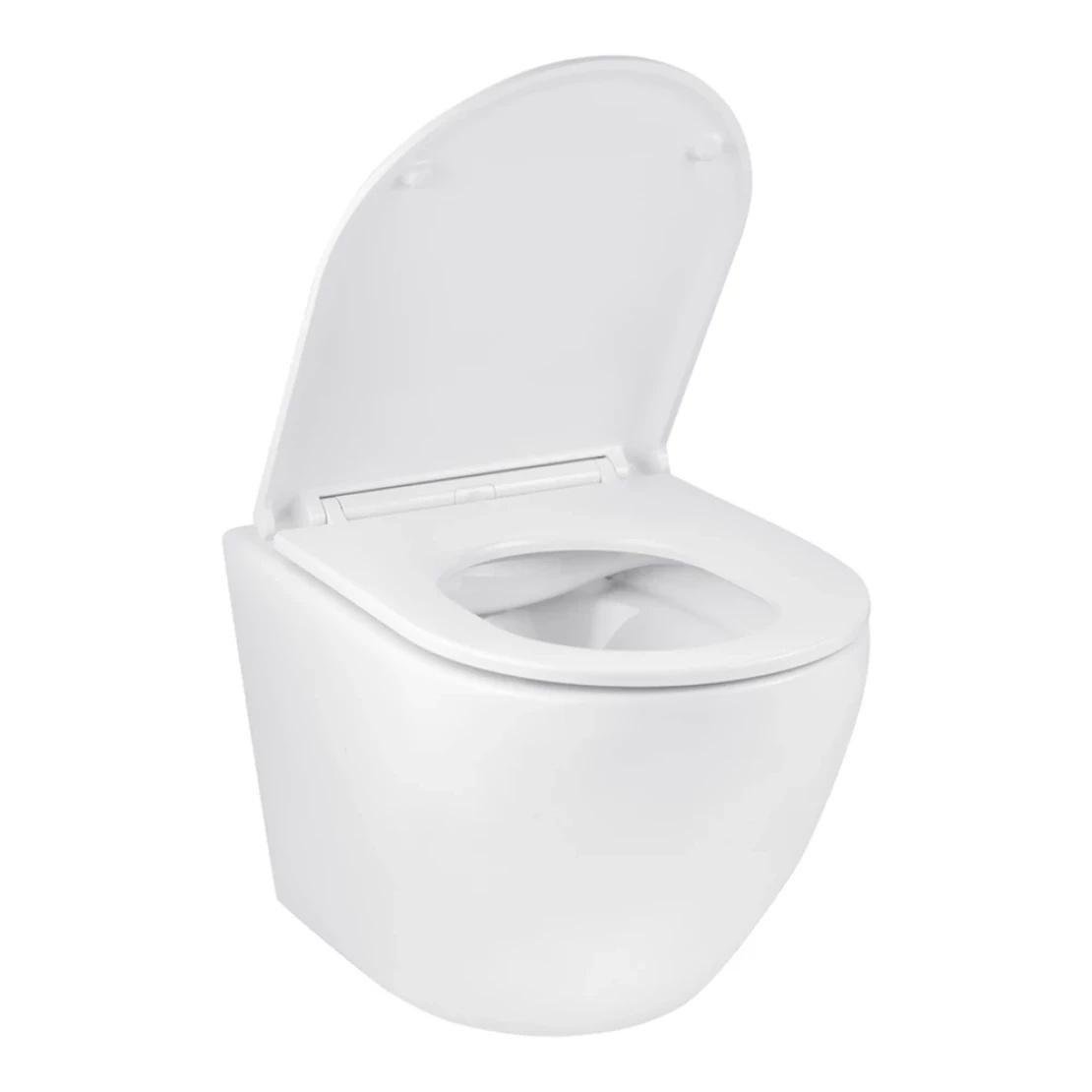 Унитаз подвесной Kroner Harz WHI493736 Rimless безобедочный с сиденьем Slim Duroplast 335х360 мм Белый (KH493736WHIR) - фото 3 Унитаз подвесной Kroner Harz WHI493736 Rimless безобедочный с сиденьем Slim Duroplast 335х360 мм Белый (KH493736WHIR) - фото 3