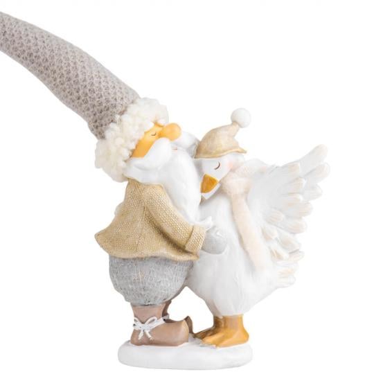 Фигурка декоративная Дед с лебедкой из полистоуна 16 см Бело-серый (150-81-6014-045) Фигурка декоративная Дед с лебедкой из полистоуна 16 см Бело-серый (150-81-6014-045)