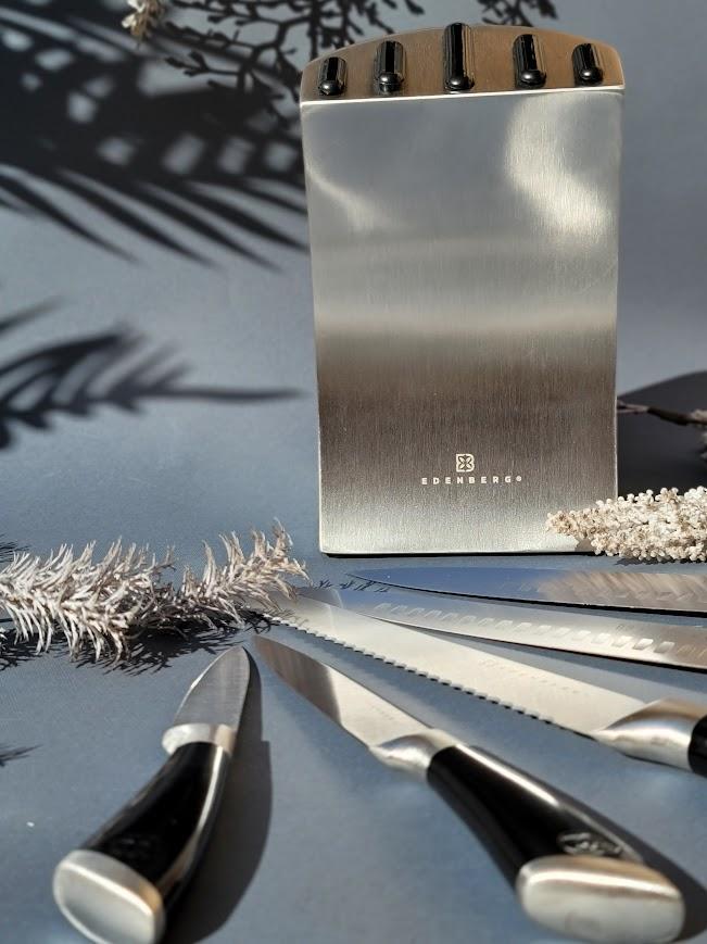 Набор ножей на подставке Edenberg EB-11002 6 предметов Черный (2530555706) - фото 7 Набор ножей на подставке Edenberg EB-11002 6 предметов Черный (2530555706) - фото 7