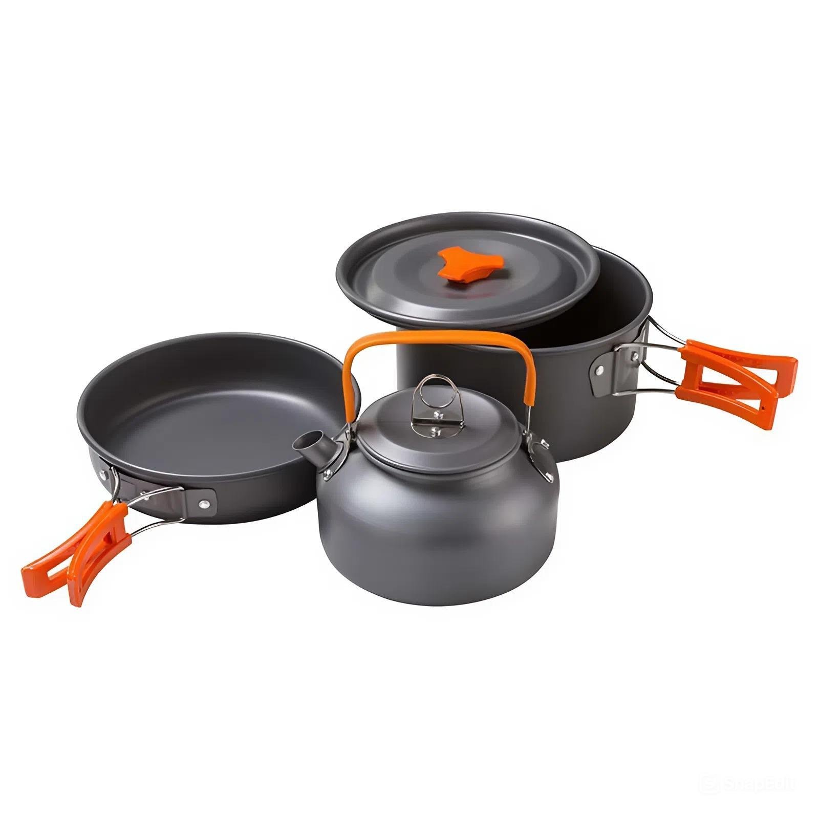 Набор посуды туристический из анодированного алюминия кастрюля/сковорода/чайник 3 пр. (29594871) Набор посуды туристический из анодированного алюминия кастрюля/сковорода/чайник 3 пр. (29594871)