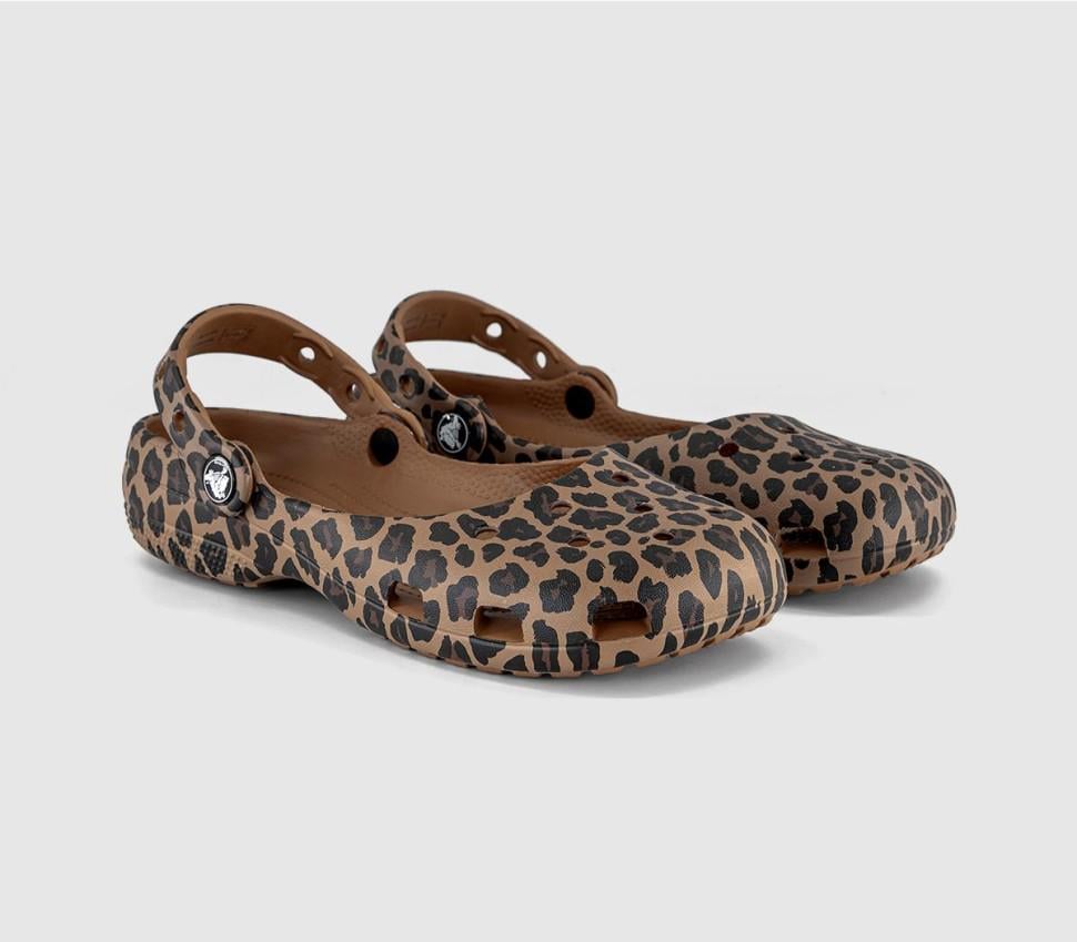 Балетки жіночі Crocs Women's Classic Ballet Clogs Animal Print р. 39-40 Бежевий (23410)