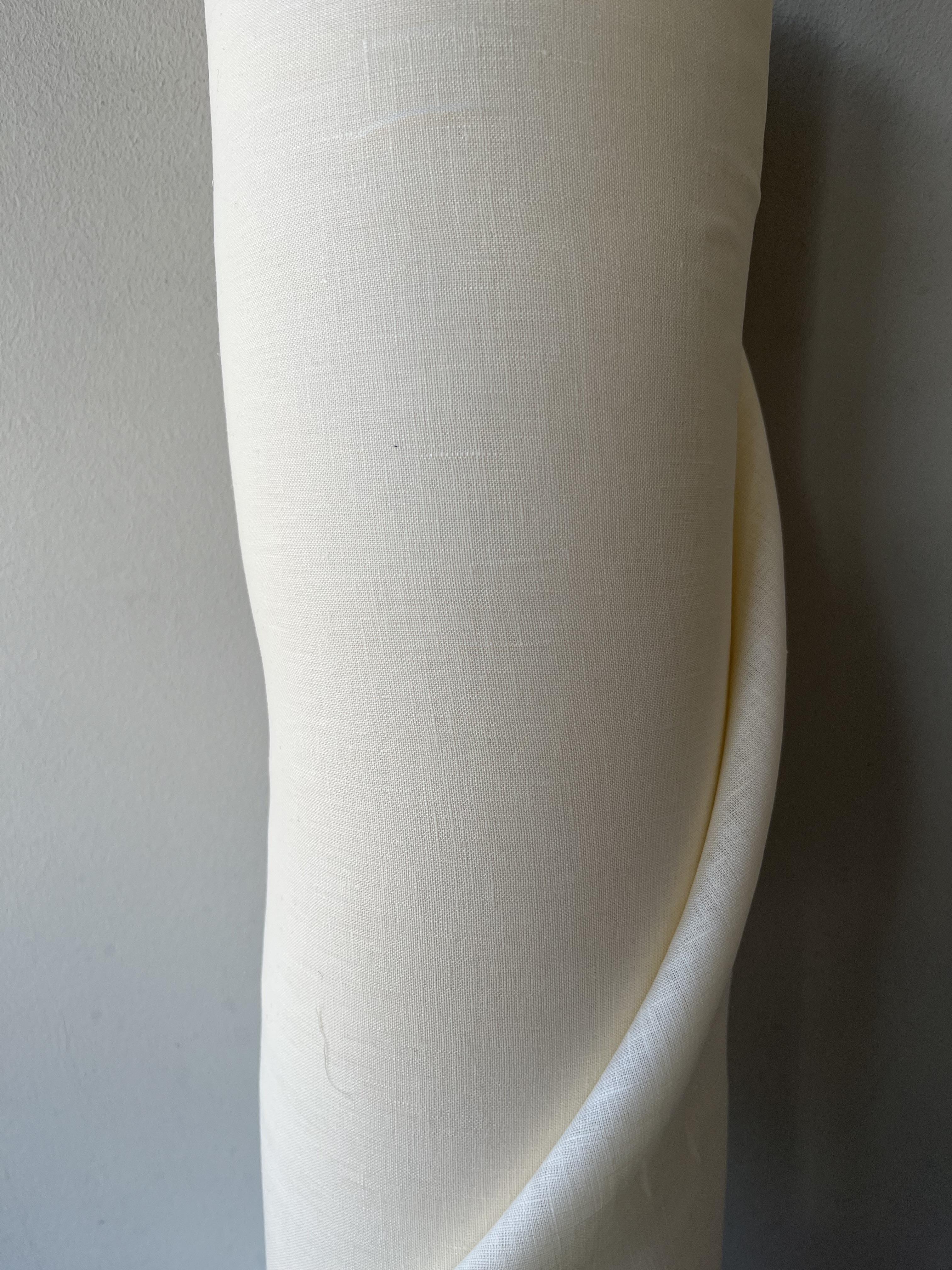 Ткань рубашечно-платья Linen Plus 100% лен смягчена 143 см 1403 Молочный - фото 2