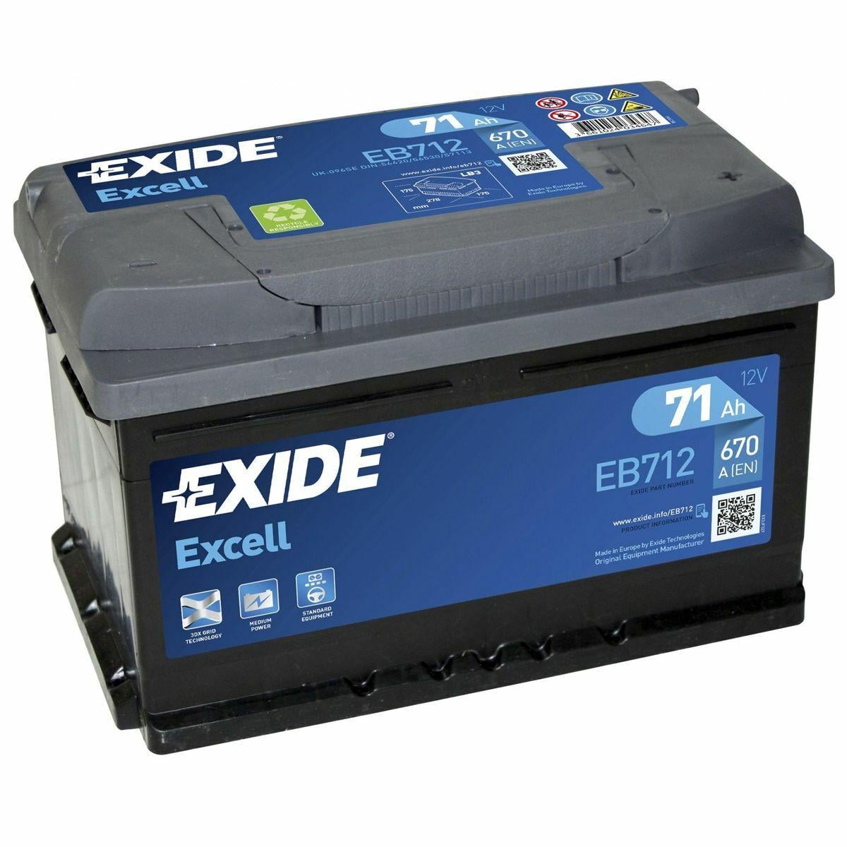 Аккумулятор EXIDE EB712