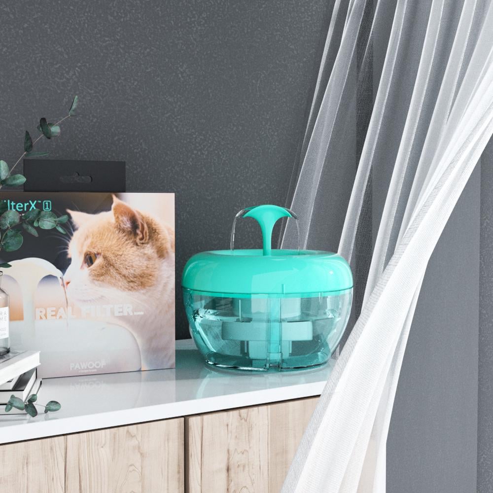 Питьевой фонтан для кошек и собак PAWOOF X1 Cleaning Kit с фильтром и набором для чистки 1,5 л Зеленый - фото 10 Питьевой фонтан для кошек и собак PAWOOF X1 Cleaning Kit с фильтром и набором для чистки 1,5 л Зеленый - фото 10