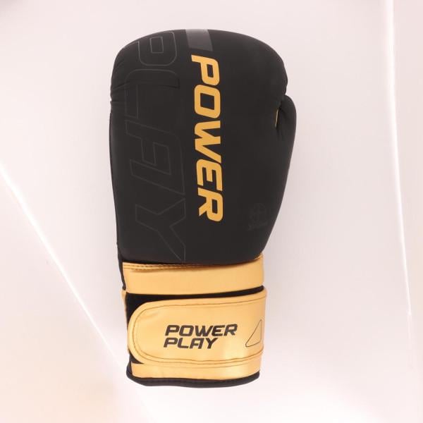 Перчатки боксерские PowerPlay Ultra Mat Черно-золотой (3024)
