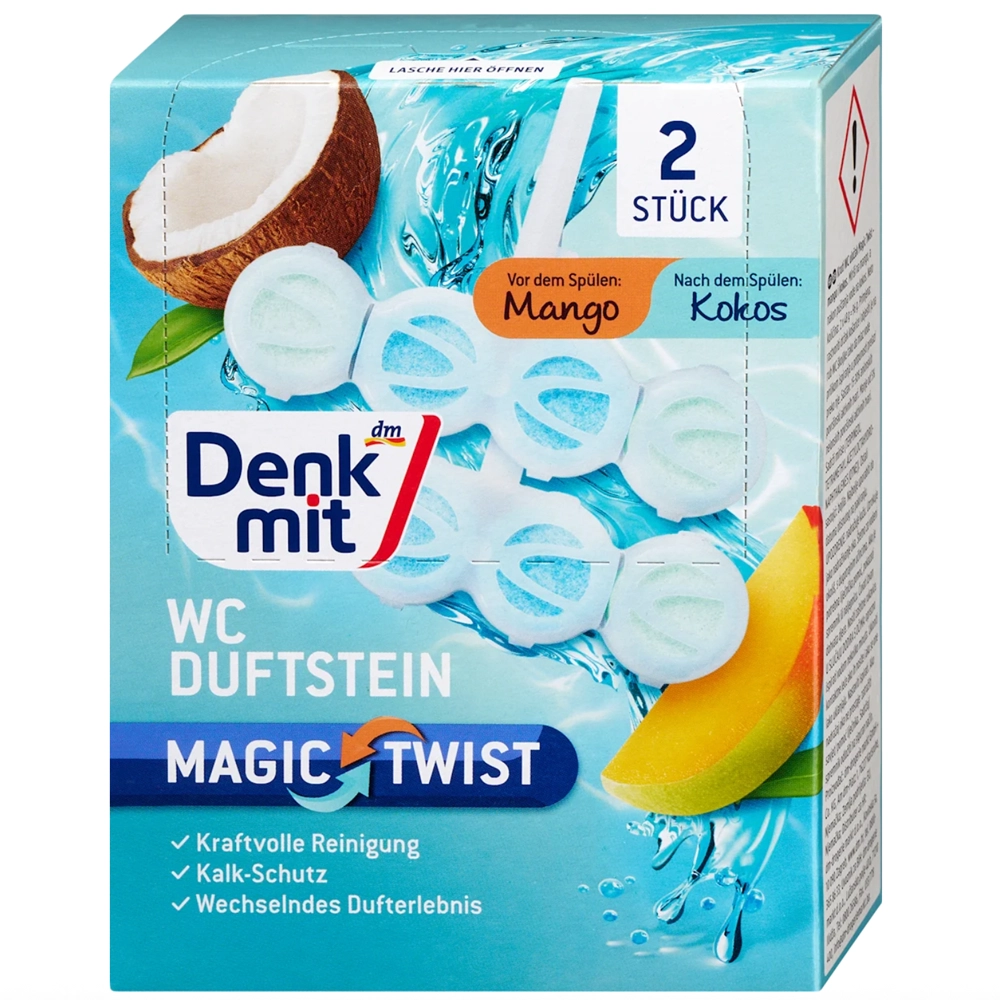 Блок туалетный DenkMit Magic Twist Mango&Kokos 2 шт. (EPI-15102025-651)