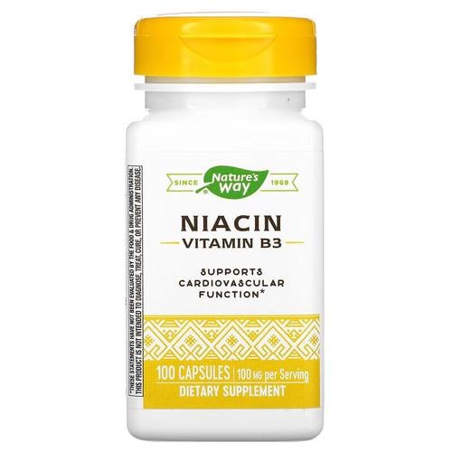 Ниацин B-3 Nature's Way Niacin Vitamin B3 100 мг 100 Capsules (NWY-40470)