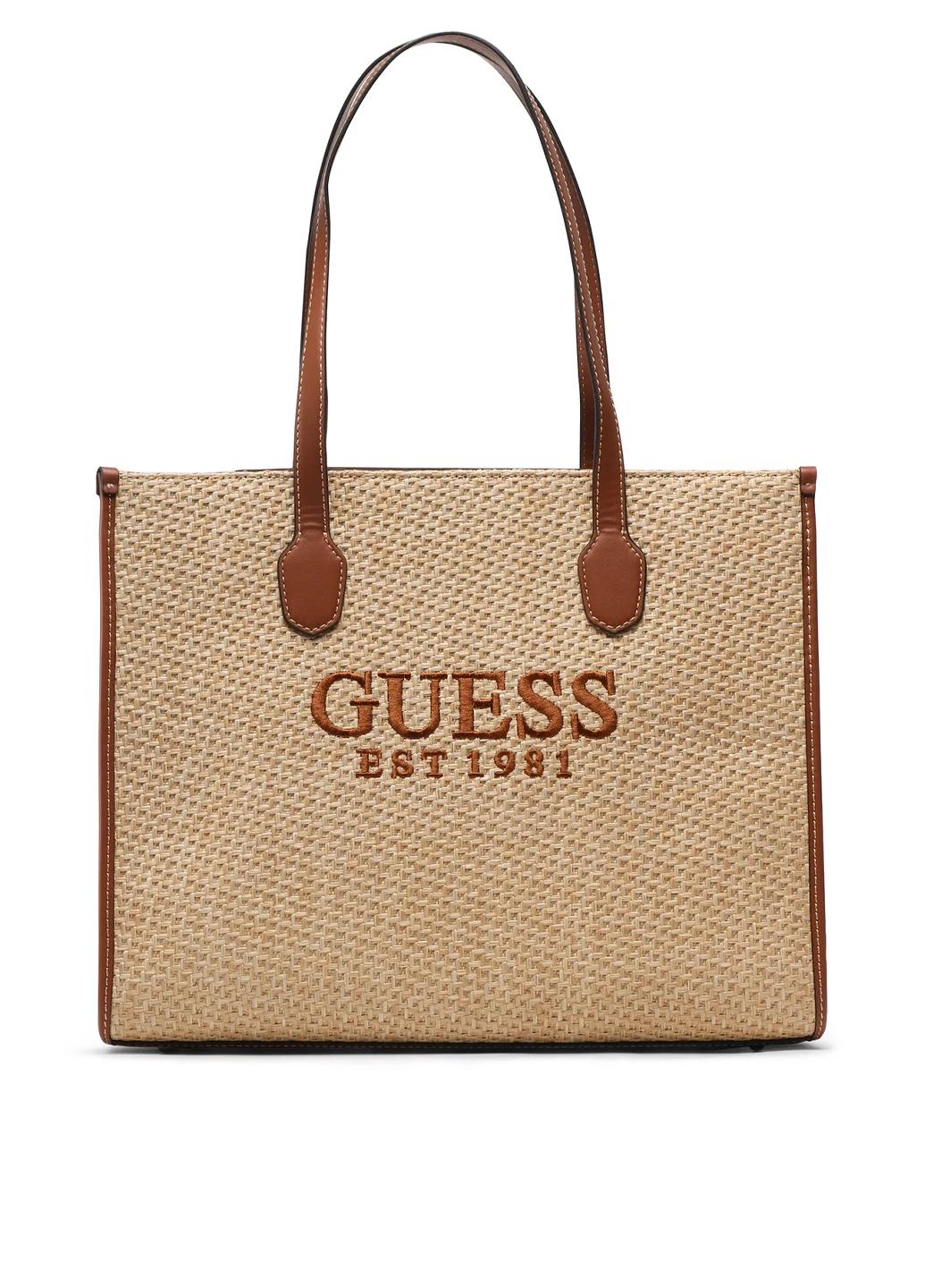 Сумка тоут женская соломенная GUESS Silvana Girlfriend Tote HWWS8665240-NTC Желтый